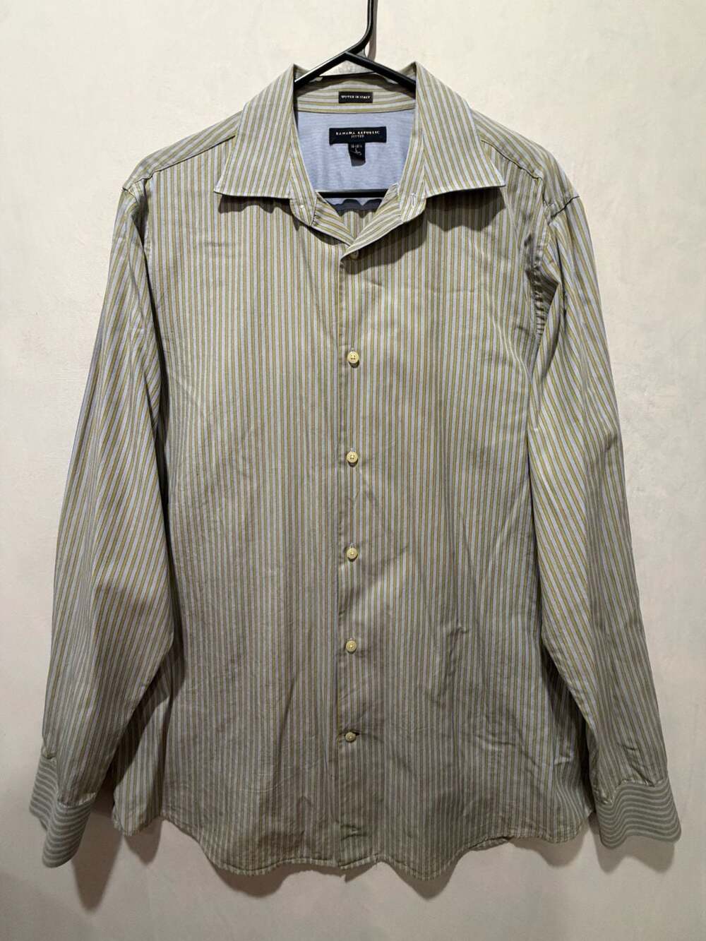 Banana Republic Striped Fitted Button Up Shirt Size 16-16.5 L